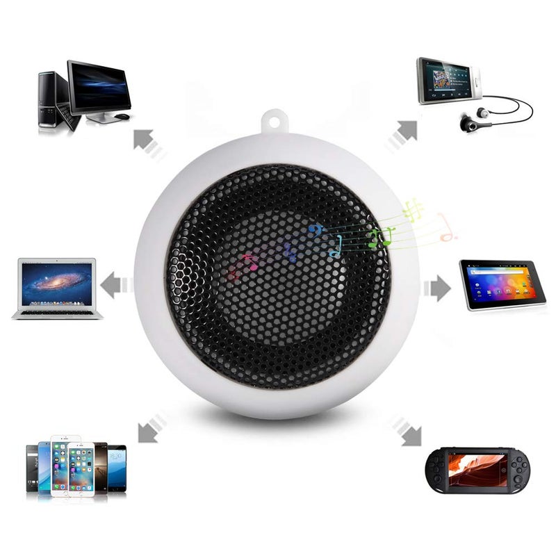 Tihebeyan Portable Computer USB Speaker, Mini HD Audio Subwoofer Speaker with 3.5mm Audio Cable for PC Laptop Mobile Phone MP3(Black) - Image 5